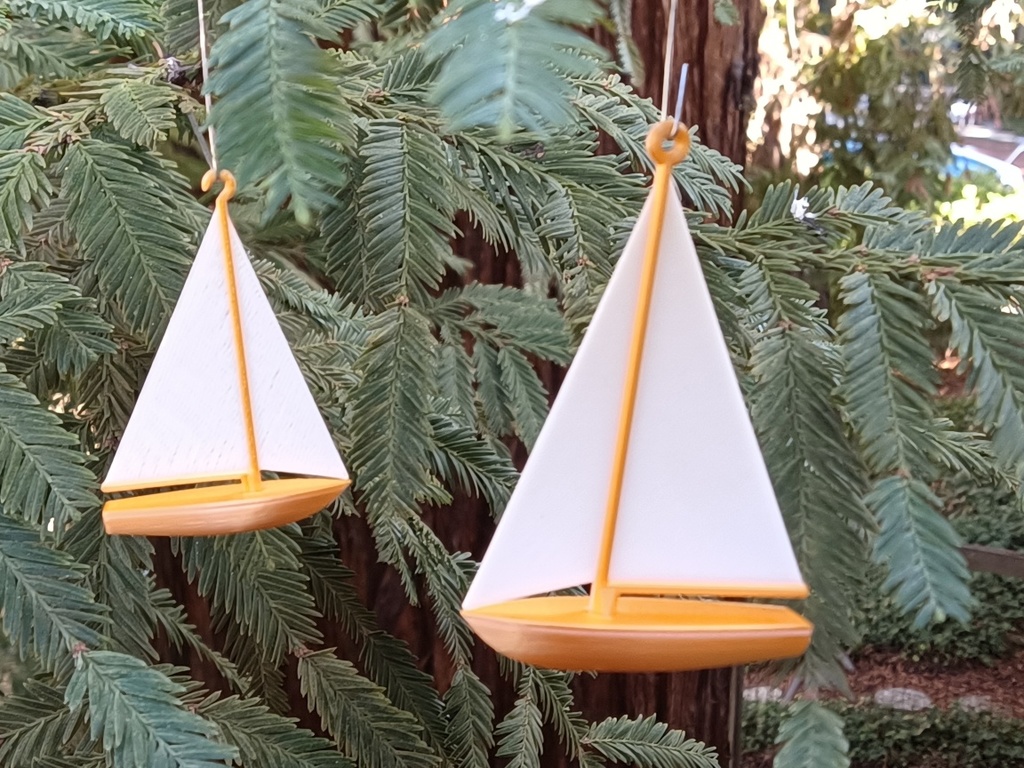 Fully parametric sailboat ornament / pendant