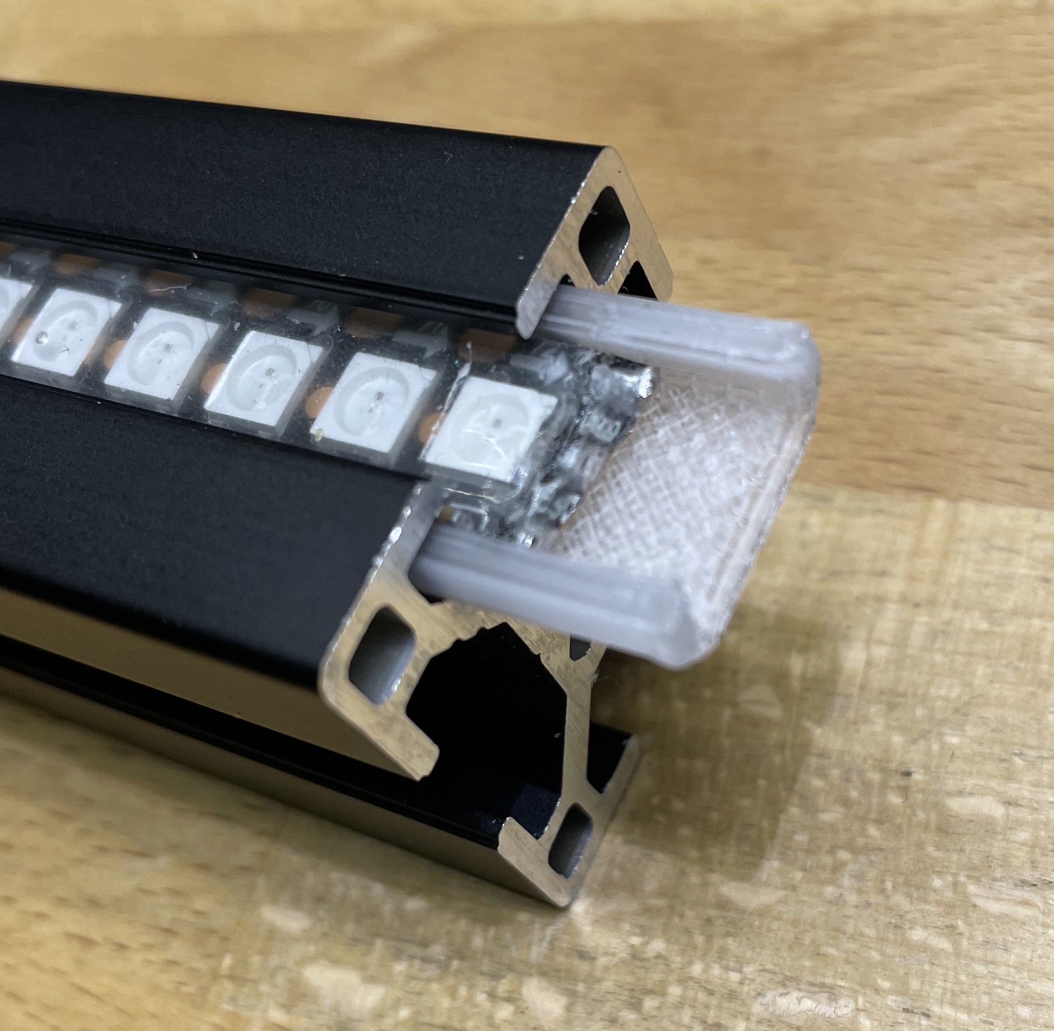 3030 Extrusion Neopixel inline holder