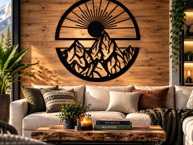 WallArt - Mountains Sun