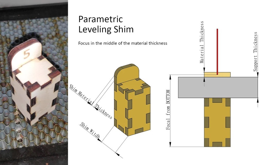 Parametric (FreeCAD) Table Levelling Shim for Laser Cutter