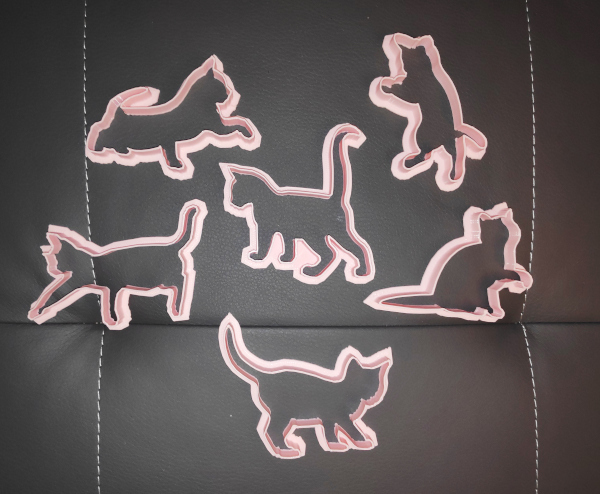 Thinner cat cookie cutters - 6 pack