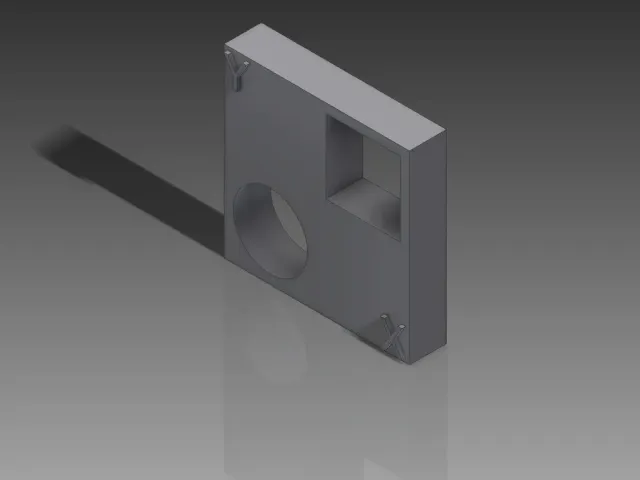Calibration cube for verifying dimensions.