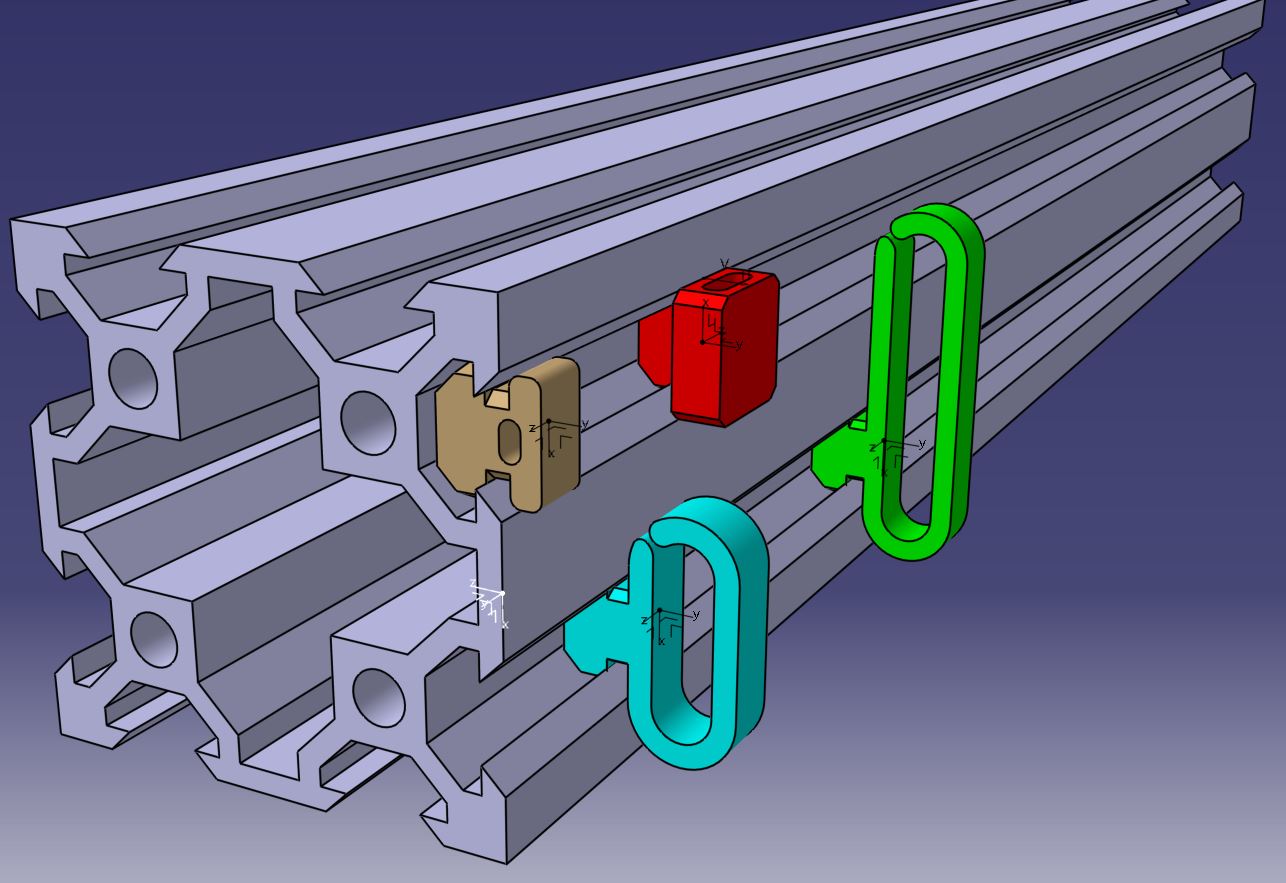 Klip, organizer kabli drukarka 3D. 3D model thumbnail