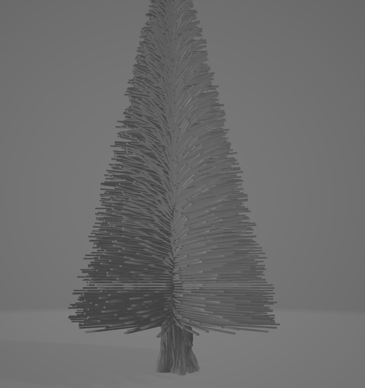 Stringy Christmas Tree with Realistic Bark 3D model thumbnail