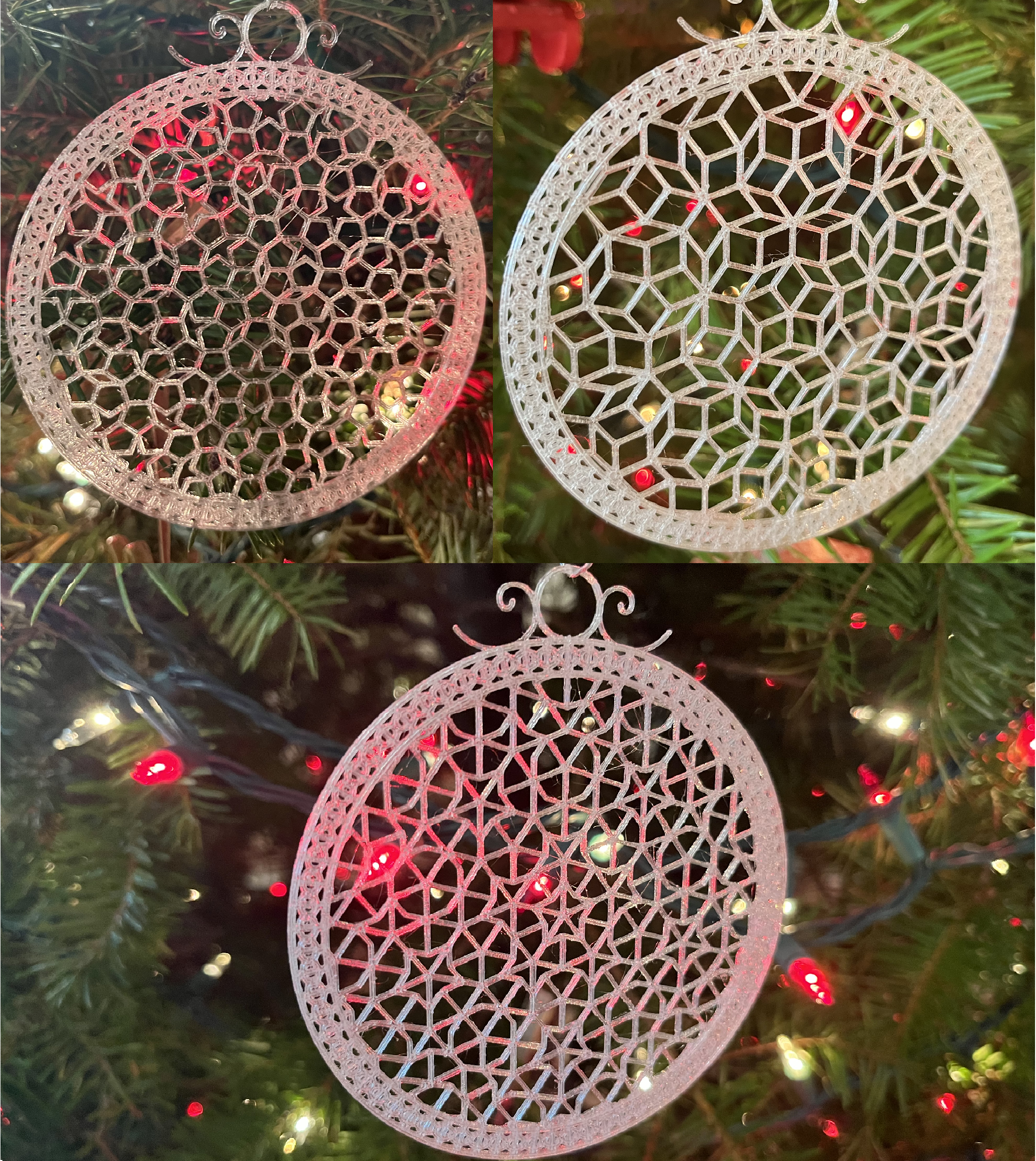 Penrose Tiling Christmas Tree Ornaments