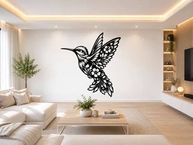 WallArt - Humming Bird Flowers beautiful