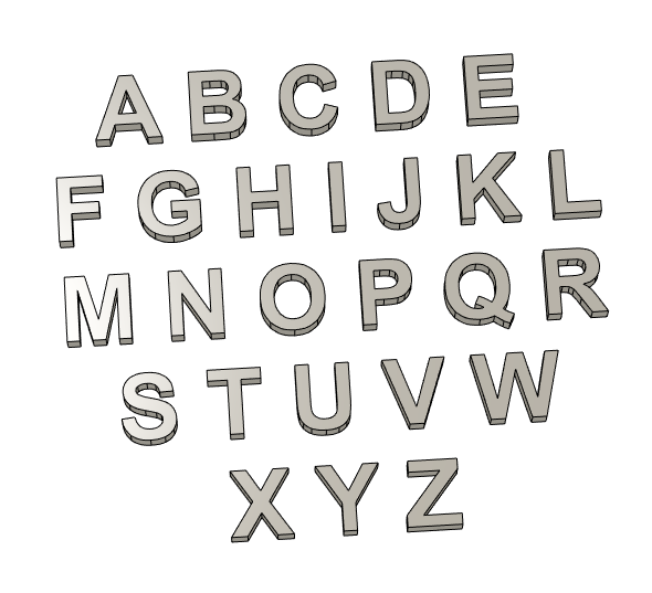 Miniatura 2 do modelo 3D Alphabet