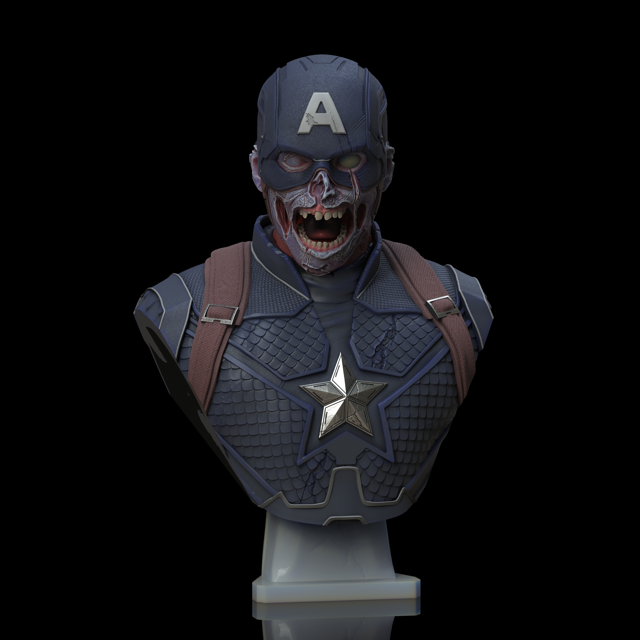 Zombie Captain America bust