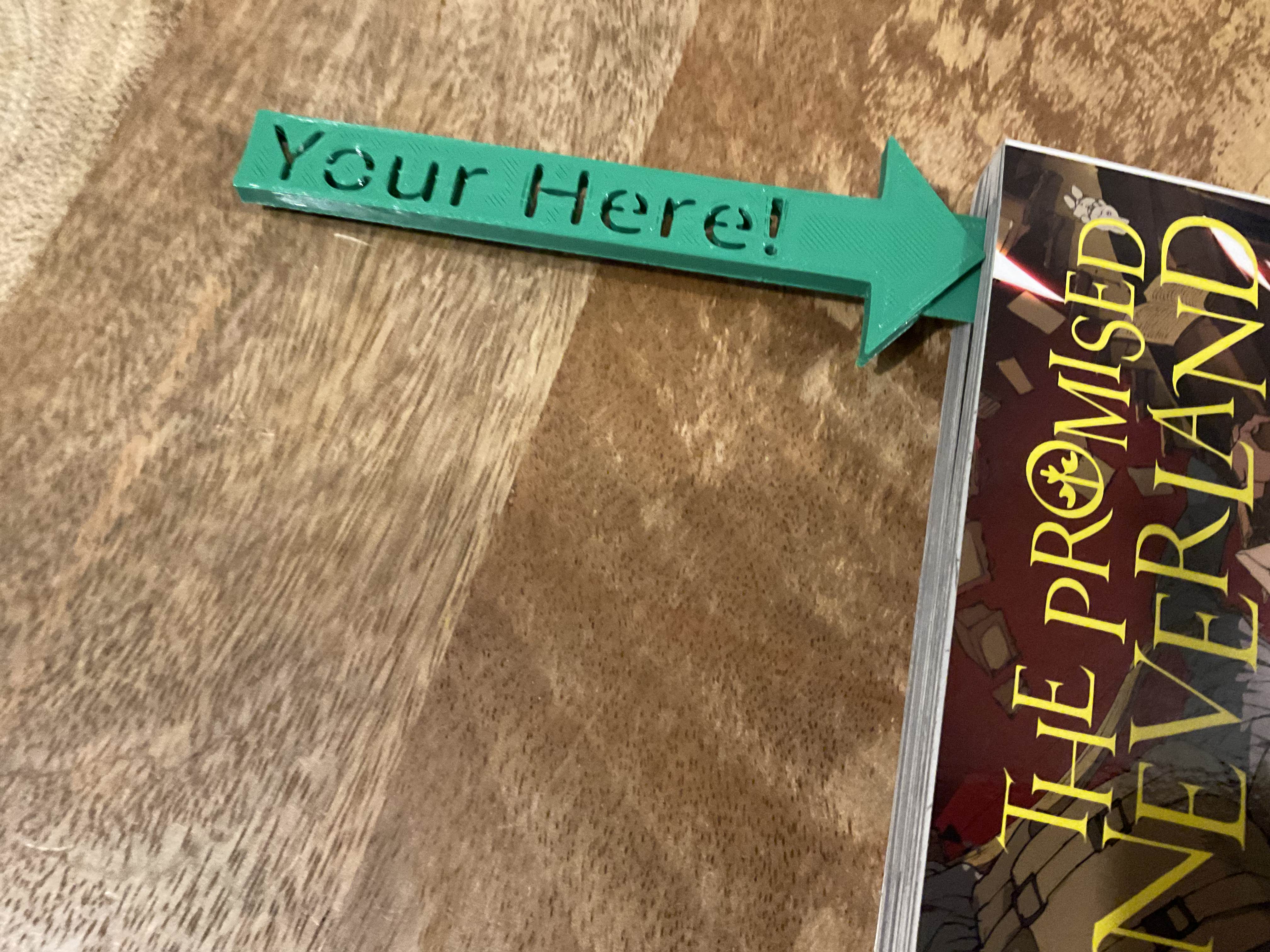 GIANT arrow bookmark! (spelt wrong on purpose)