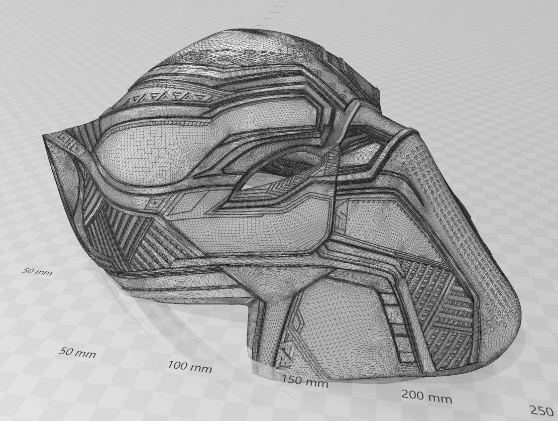 Black Panther Mask - front only - no supports needed