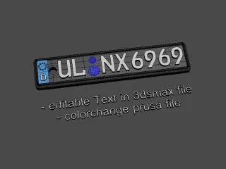 Vehicle number plate keyring. by David Kisel | Download free STL model ...