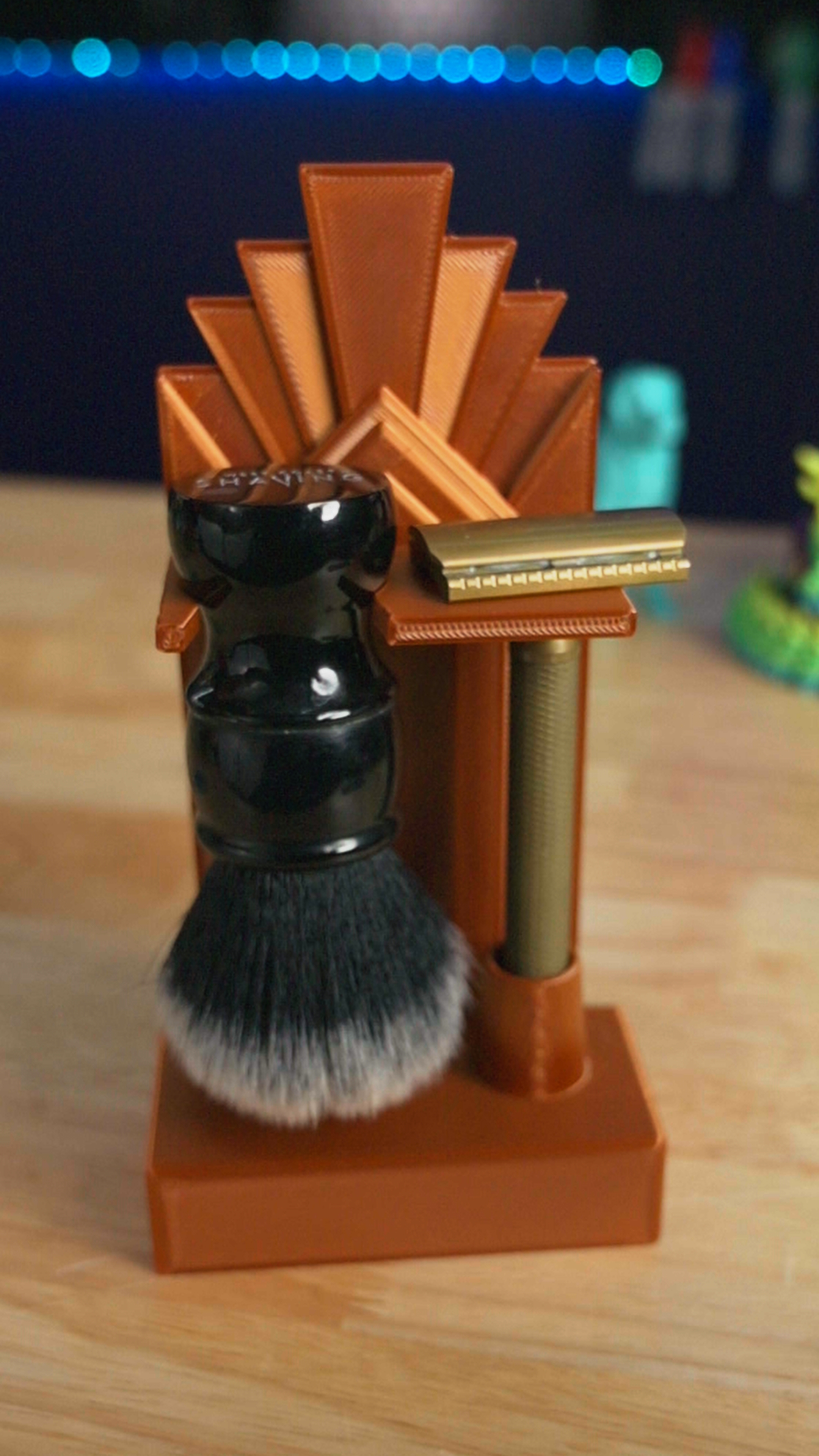 Art Deco Razor and Brush Stand