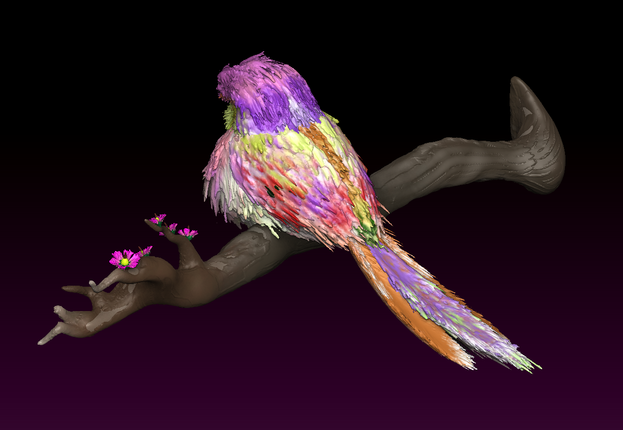 Miniatura 2 do modelo 3D Bird on branch