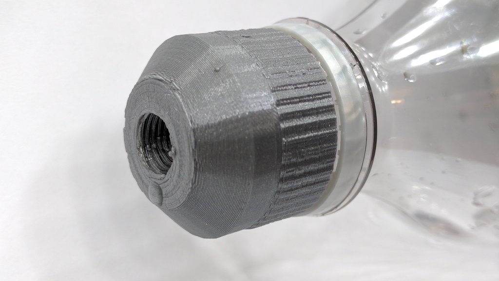 Chicken Watering Nipple ADAPTER to PET soft drink bottle (just the gray