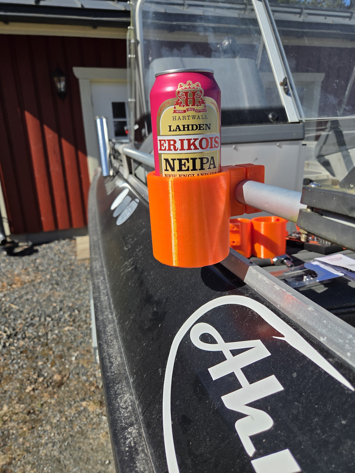 Boat handrail cup holder to Ø25mm pipe