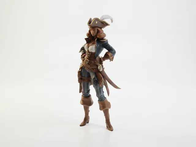 Female Jack Sparrow Figurine Pirate Character 3D Printable