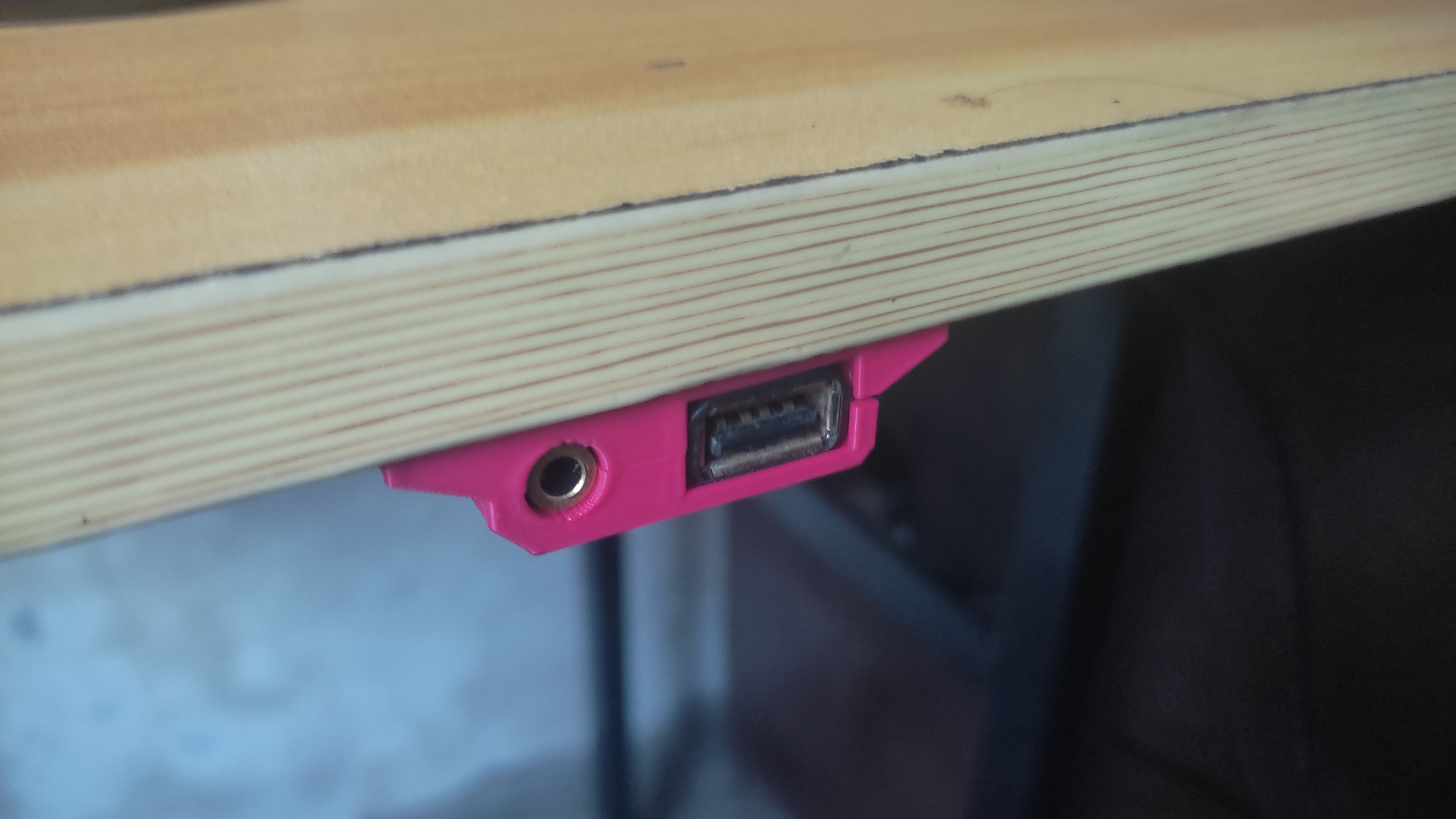 USB and Headphone Jack Extenders under the desk