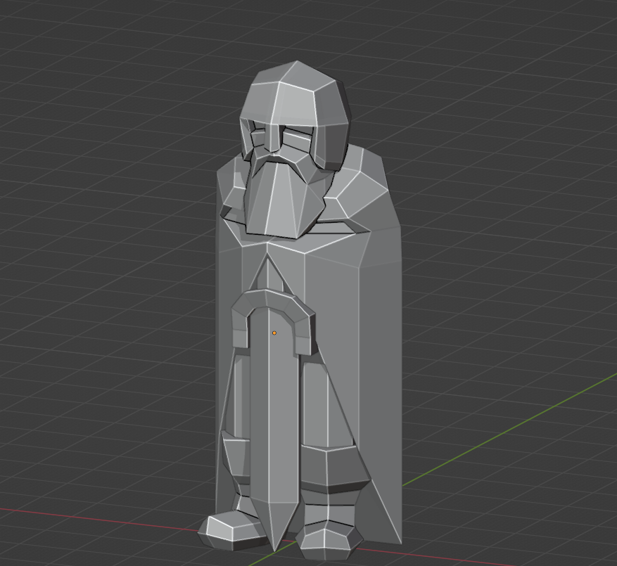 Low Poly Viking Sculpture