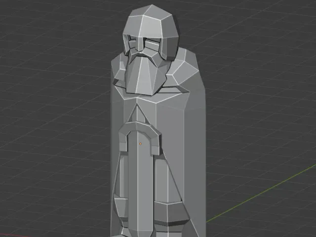 Low Poly Viking Sculpture