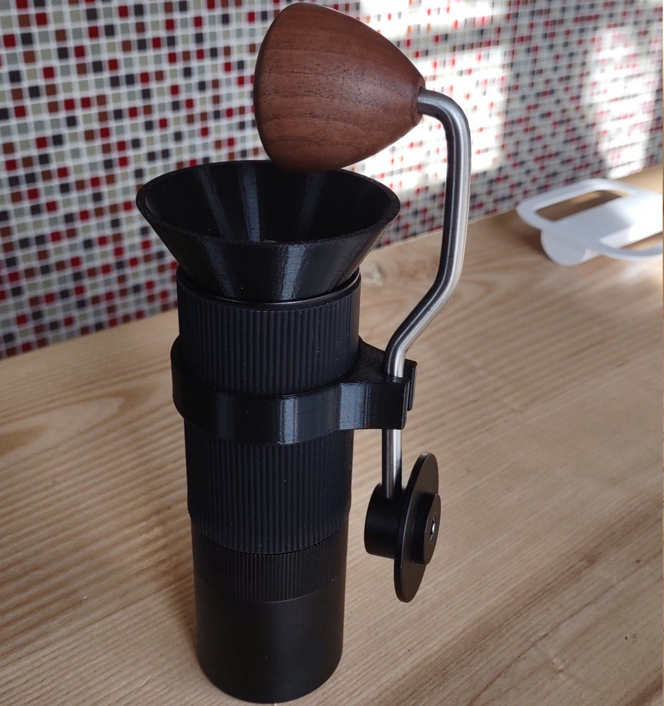 Normcore Grinder V1.1 Handle Mount and Coffee Bean Funnel by Andrew W Download free STL model