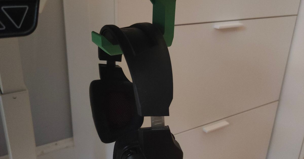 Headphones desk (Ikea Rodulf) holder by Merlin Download free STL model