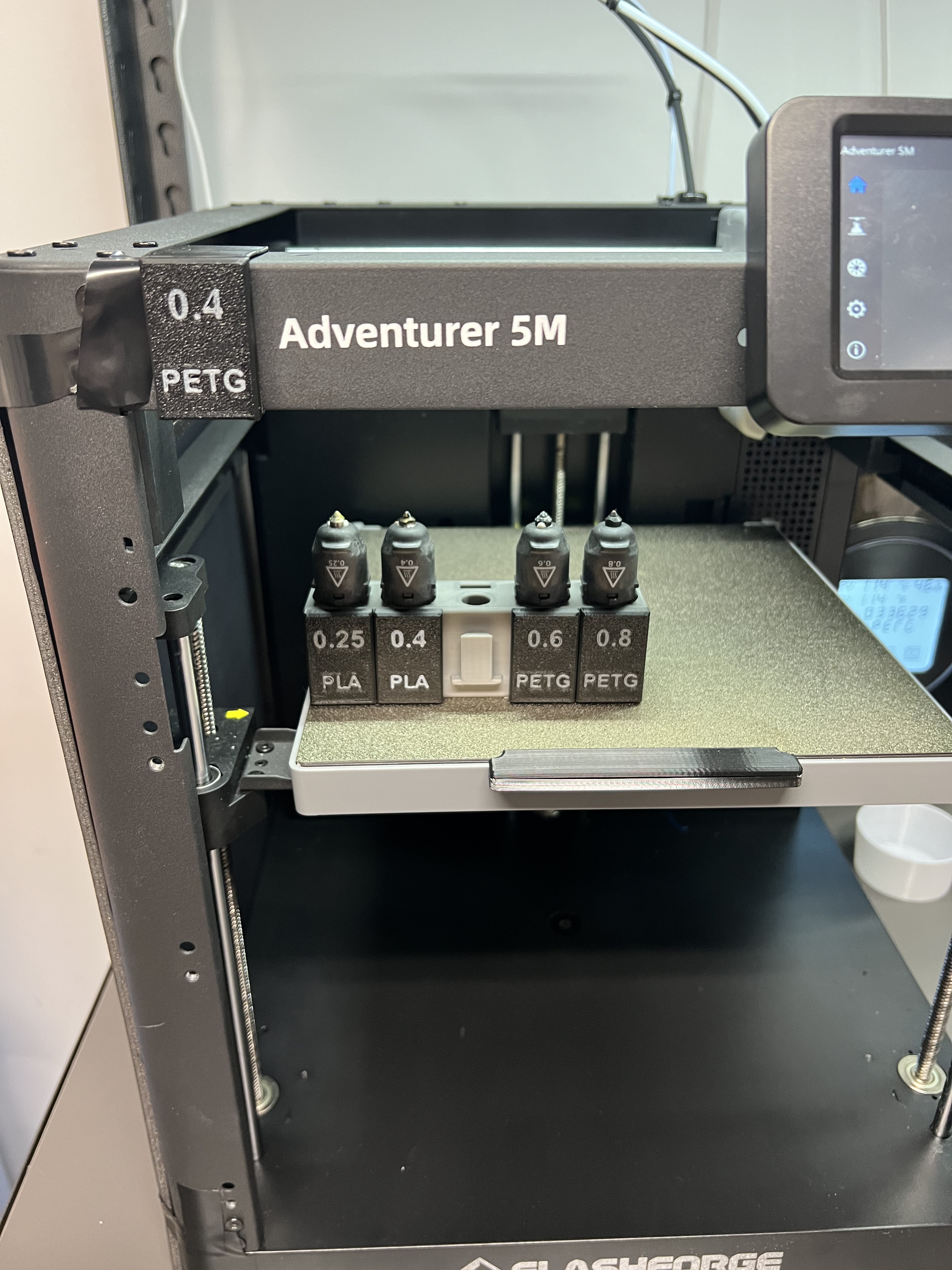 AD5M nozzle and filament type identification