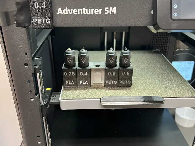 AD5M nozzle and filament type identification