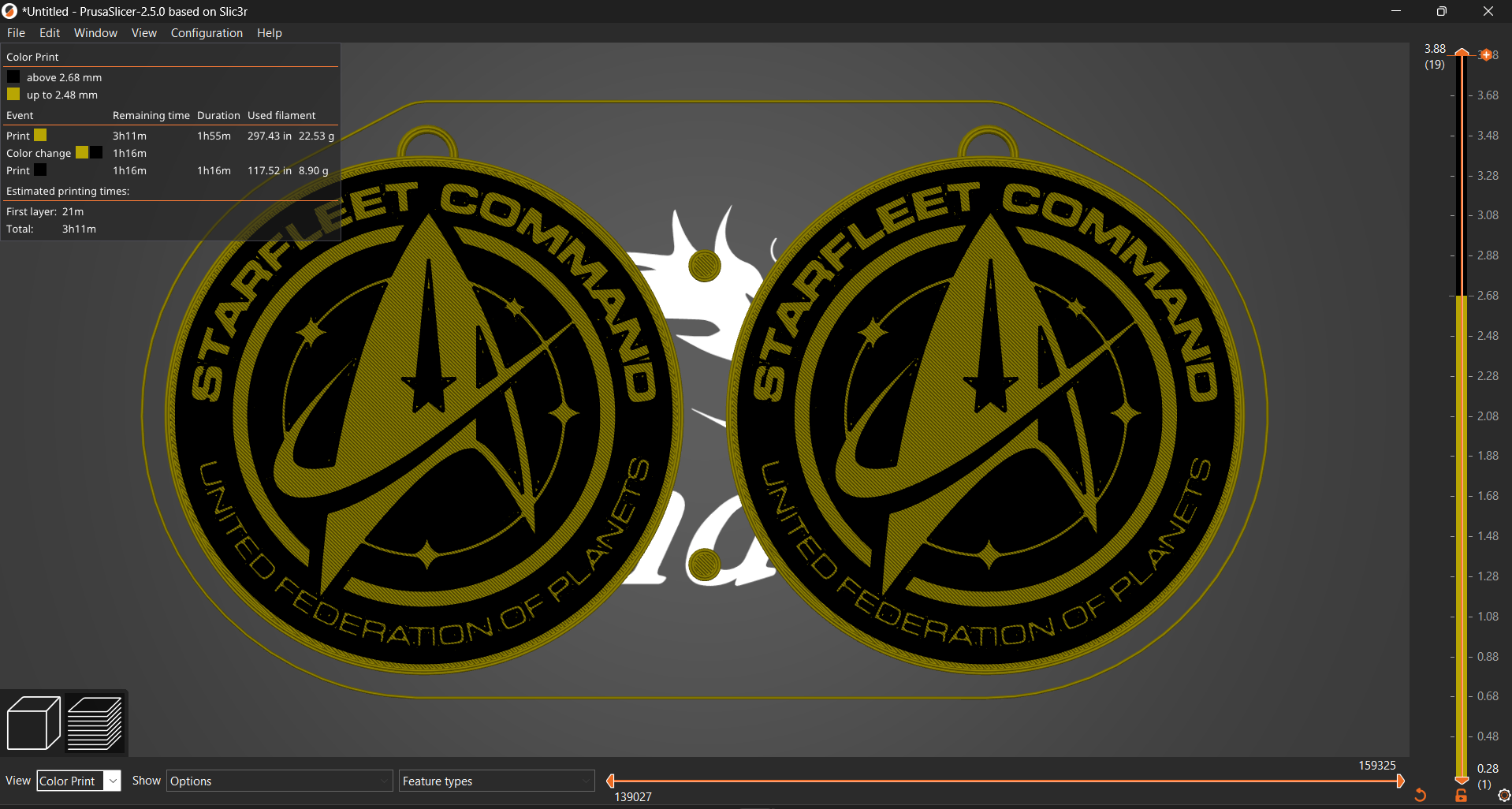 Multicolor Starfleet Command Logo Magnet by wotfan69, Download free STL  model