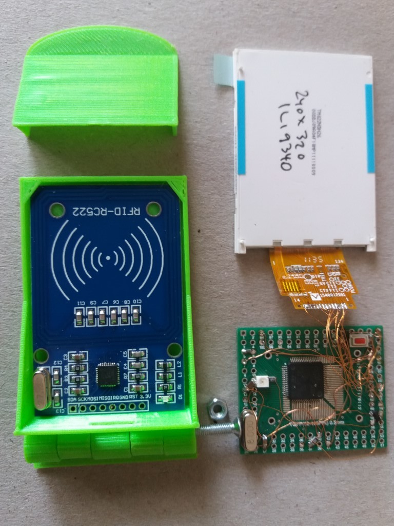 Storage system with NFC card, STM32 and database on SD card by Boda