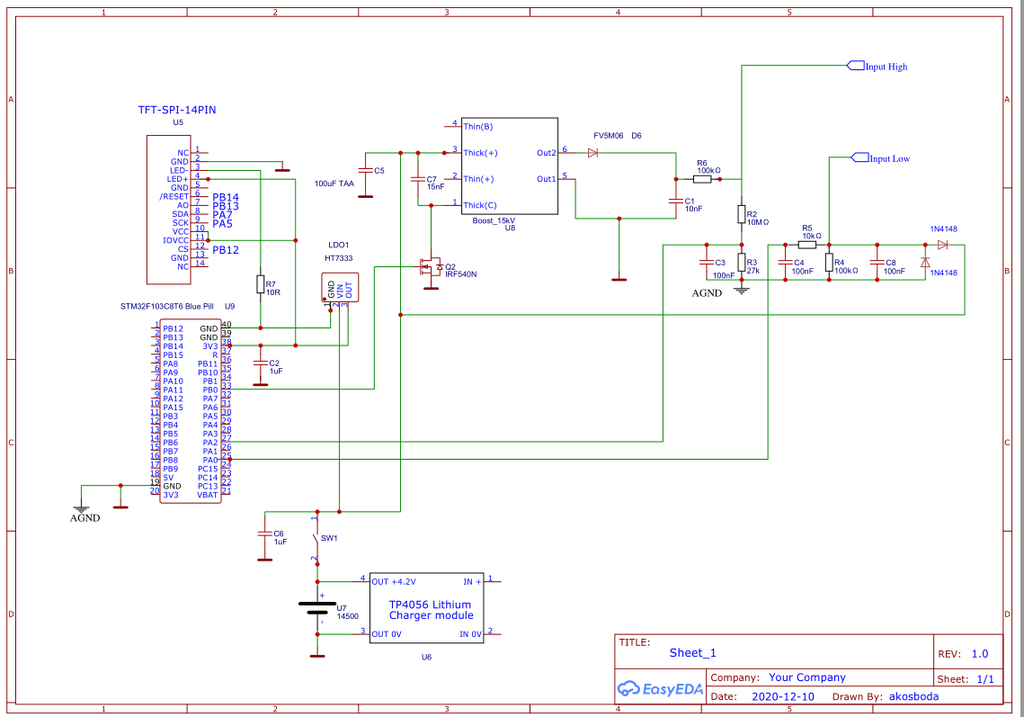 High voltage 1000V Isolation Tester 1kV Curve Tracer STM32 by Boda ...