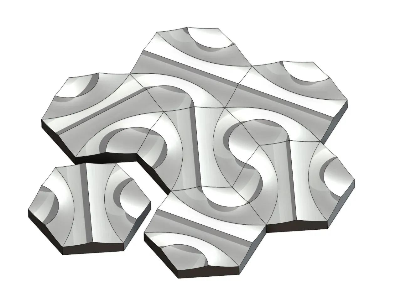 Tessellating Embossed Hexagon by Referentiel | Download free STL model ...
