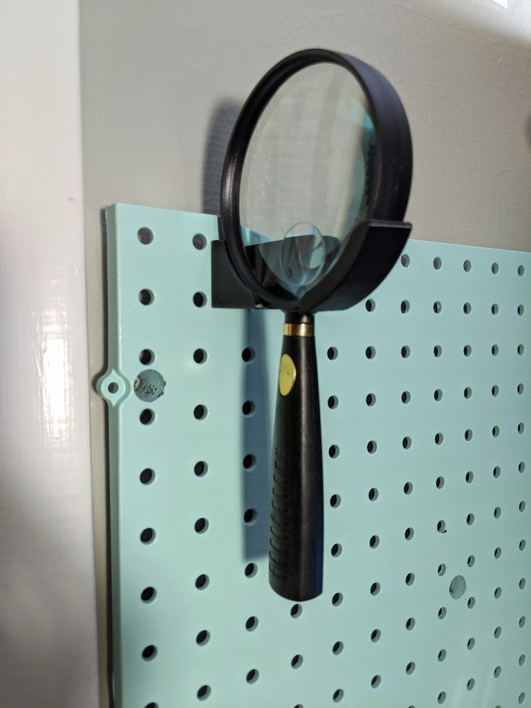 Pegboard Magnifying Glass Holder