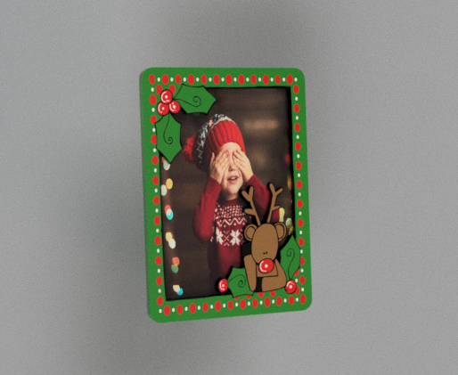 christmas frame photo rudolf  multi-material