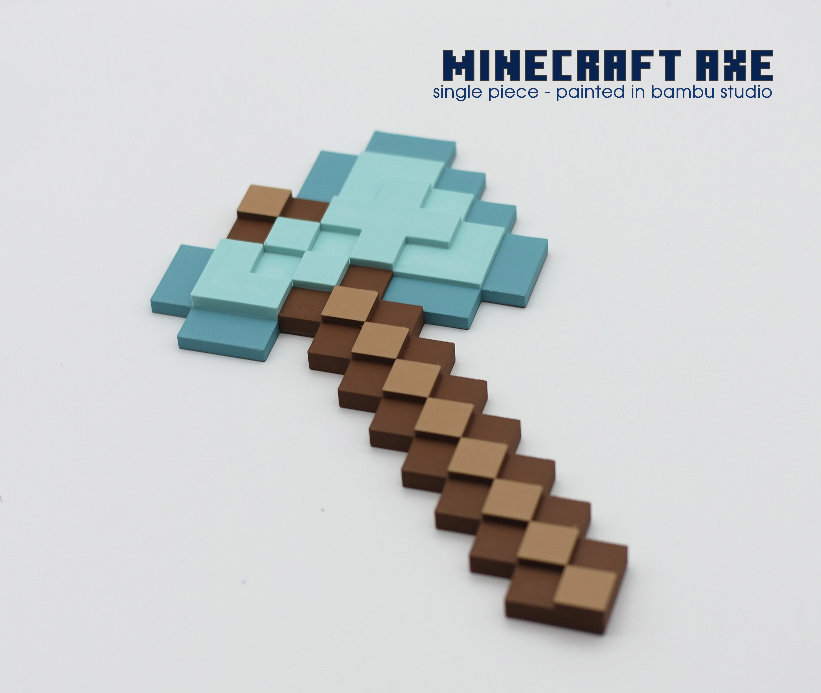 Minecraft Axe // single piece // painted in Bambu Studio