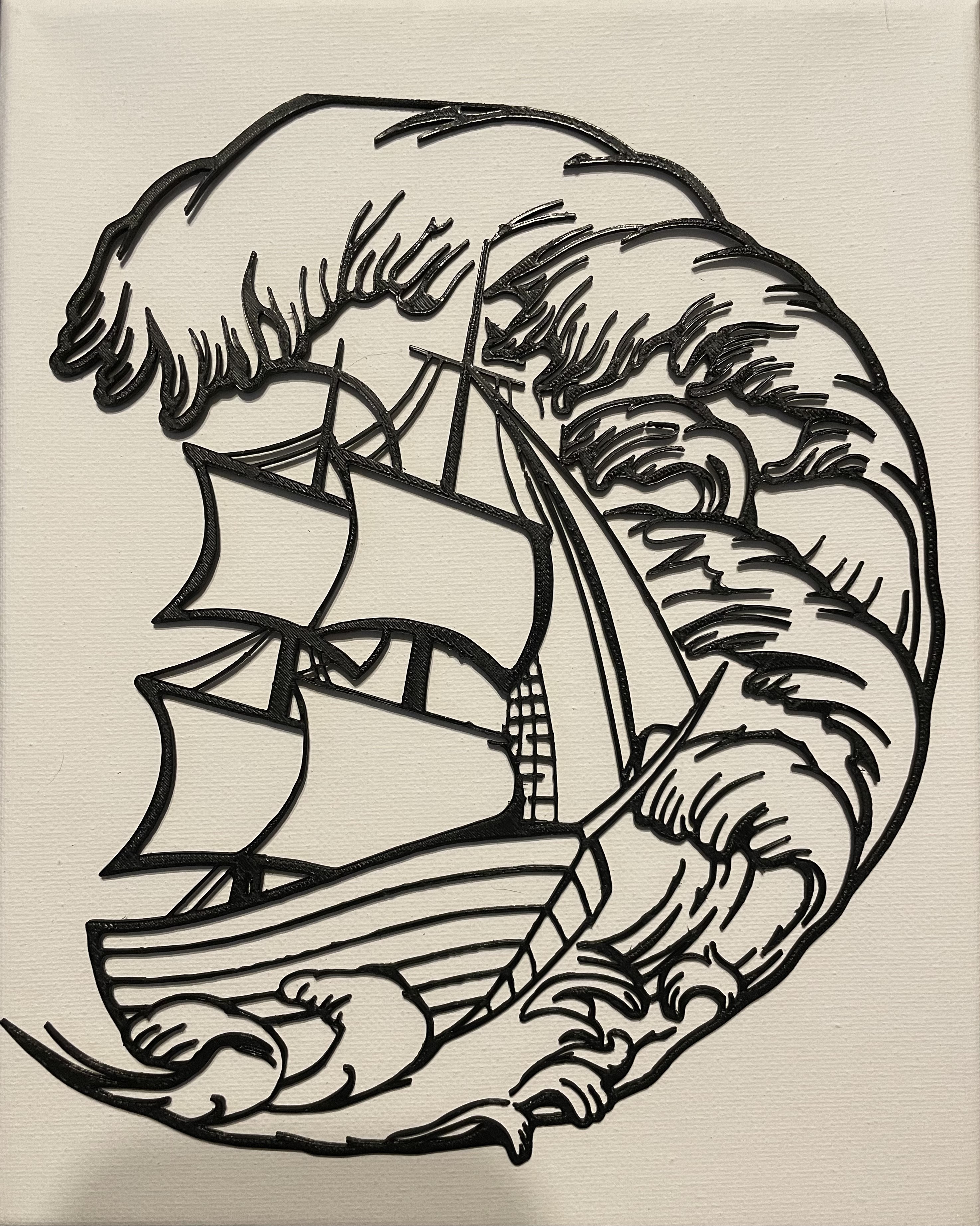 Ship On Waves Wall Decor