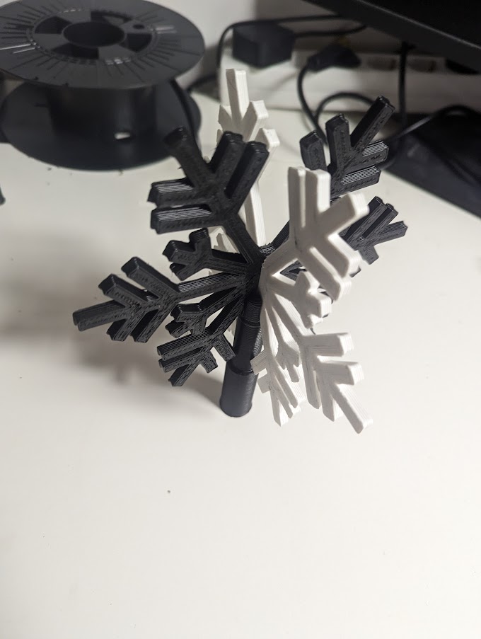 bigger star holder Christmas tree topper - Snowflake 3D model thumbnail