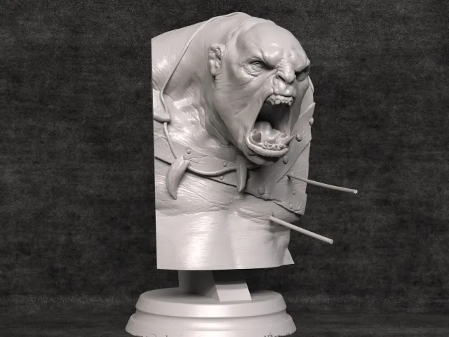 Orc Berserker Bust - Presupported