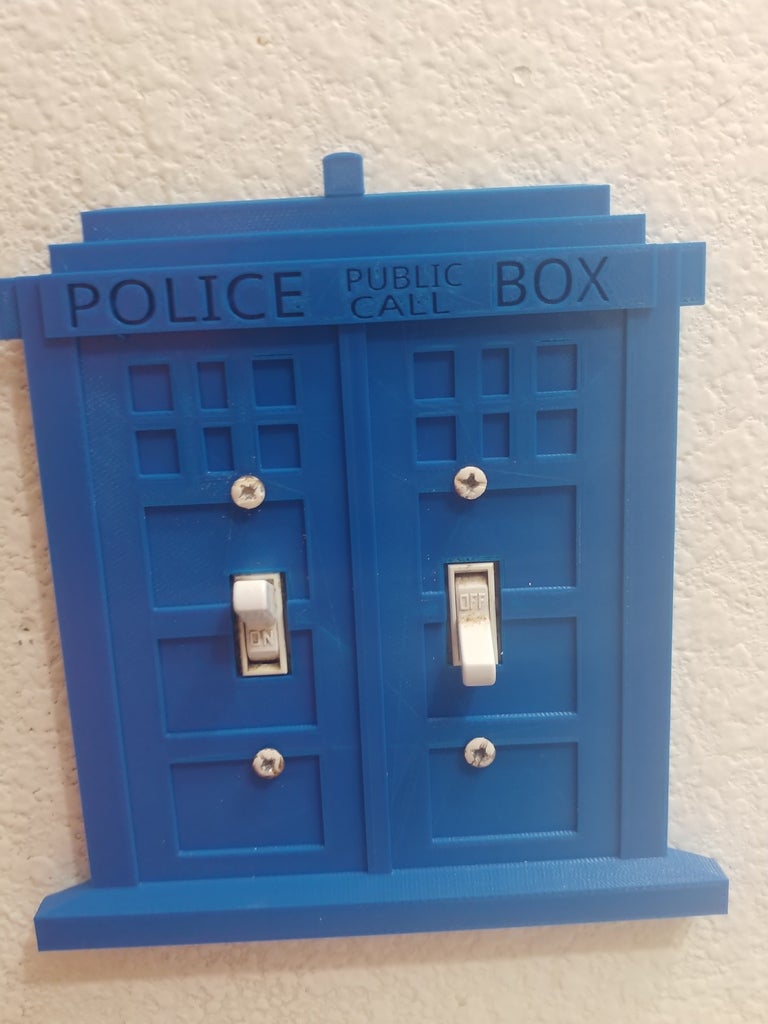 Double and triple tardis light switch cover