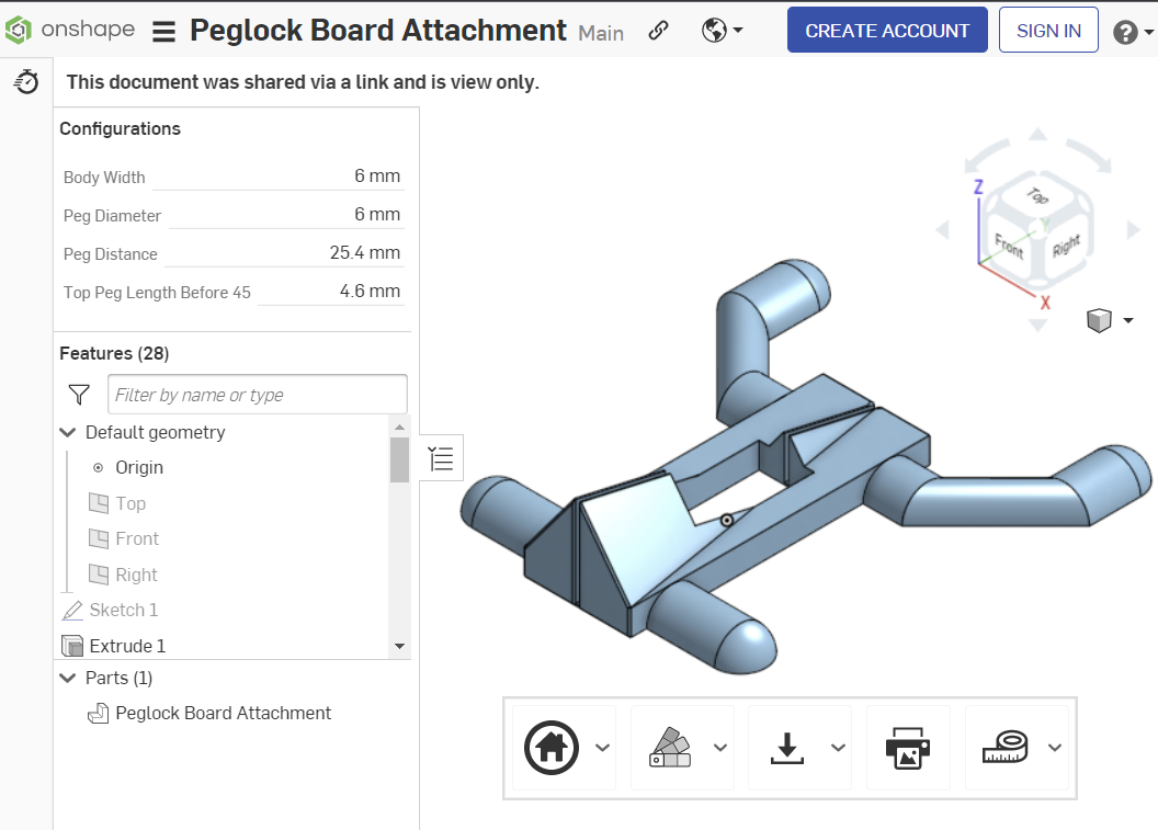 Sy's Peglock - Peglock Board Attachment - Parametric Template