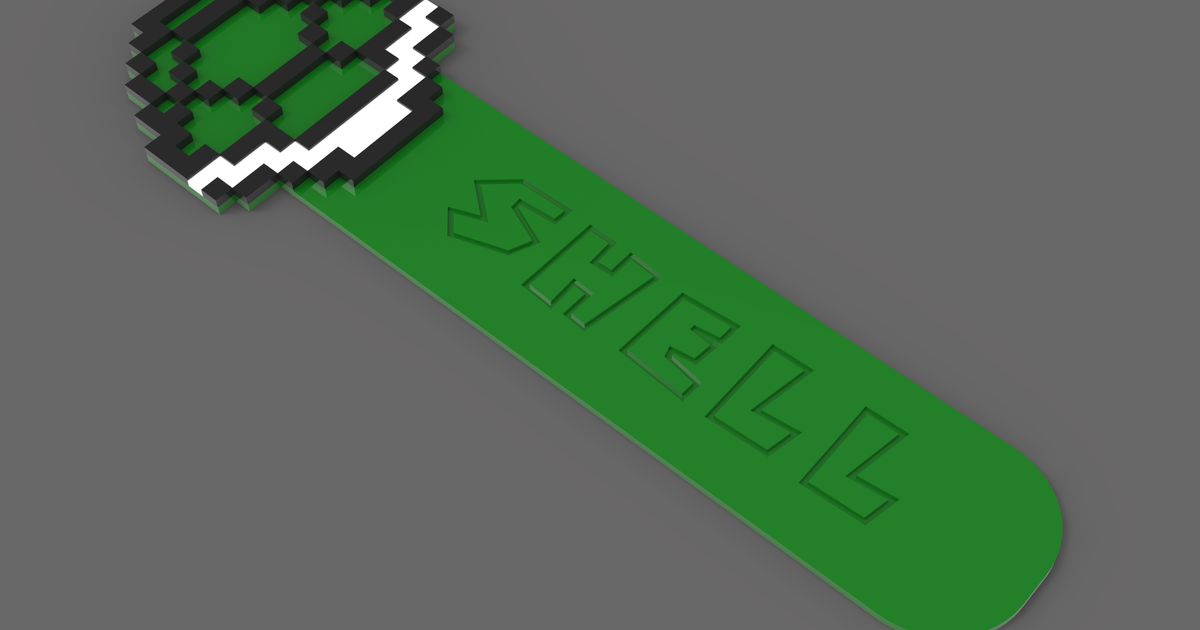 Bookmark Shell 8bit by TAICED - Construyendo Ideas | Download free STL ...
