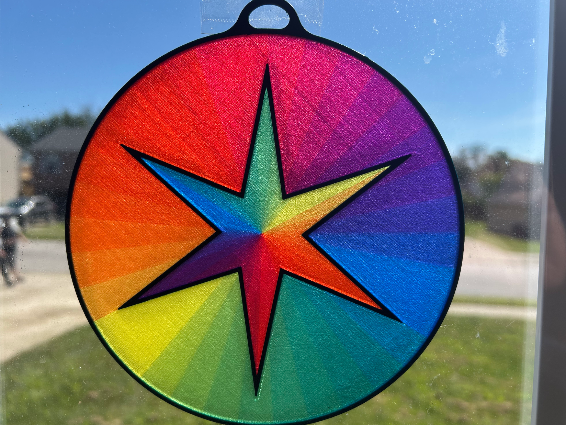 Stained Glass Rainbow Star - (Bambu AMS Print)