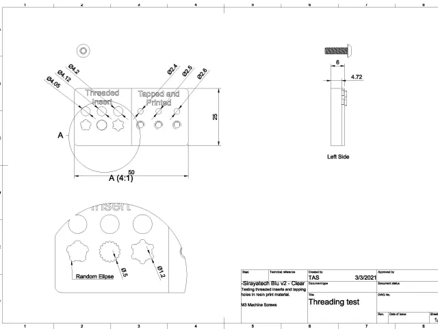 Resin Material Threaded Fastener Test Block