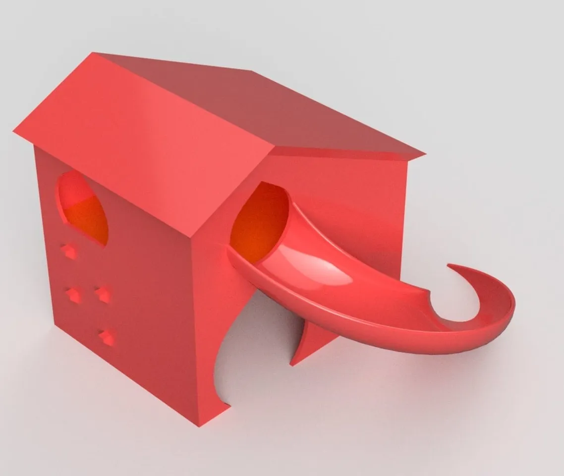 Hamster house with slide by imakina Download free STL model