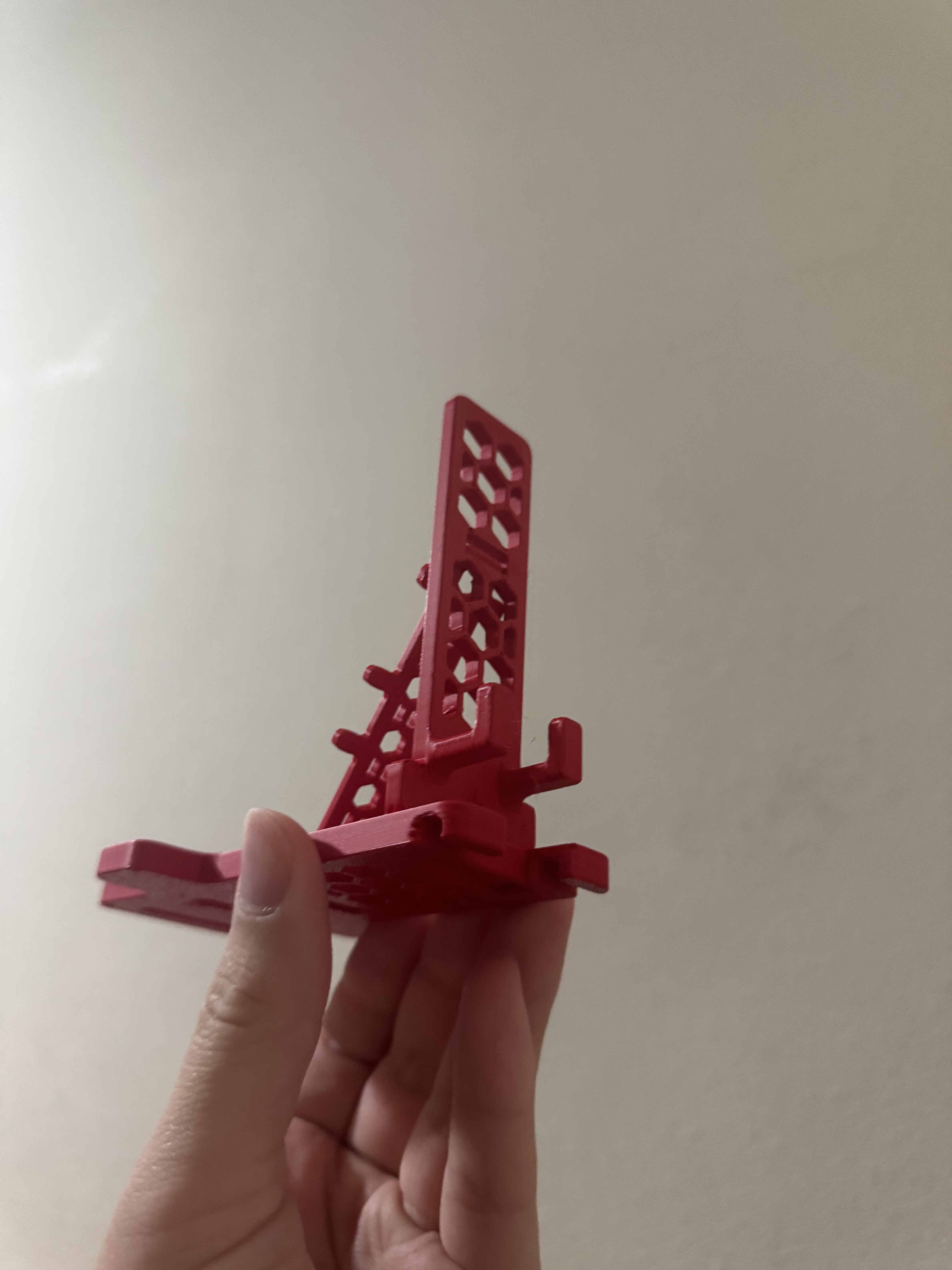 3 Piece Simple Phone Stand With cool Hex Cut-outs
