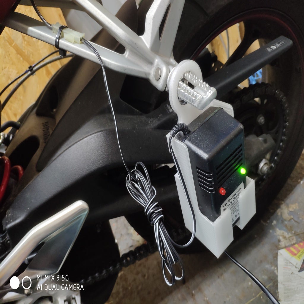 Motorcycle battery charger holster MC06A12