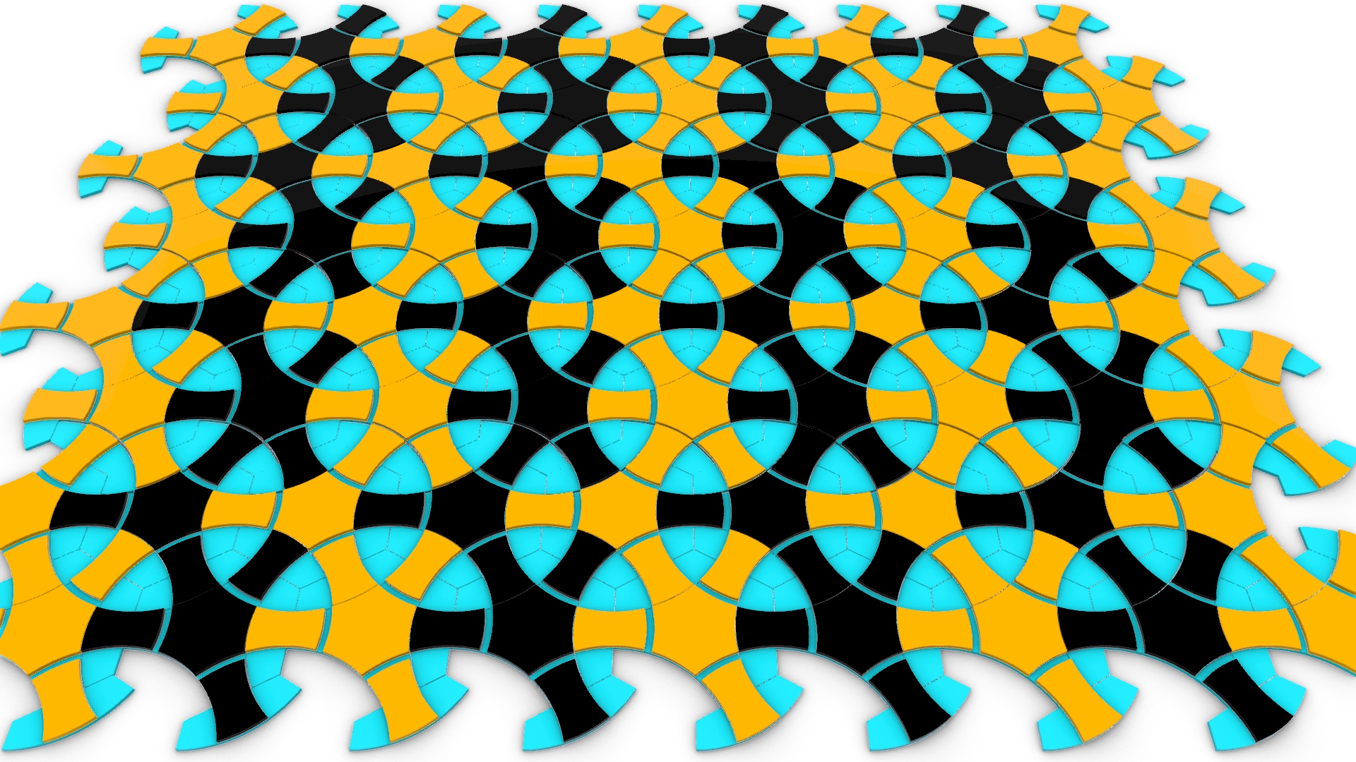 Interlocking Multicolor Tessellating Tiles
