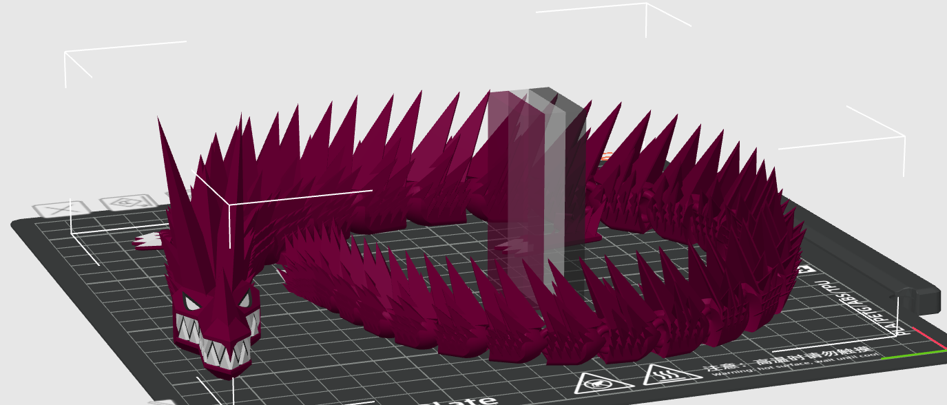 articulated spikey dragon, glow in the dark: Teeth, Claws, Eyes, and tail tip — miniatura 2
