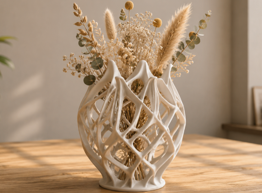 Organic mesh flowervase