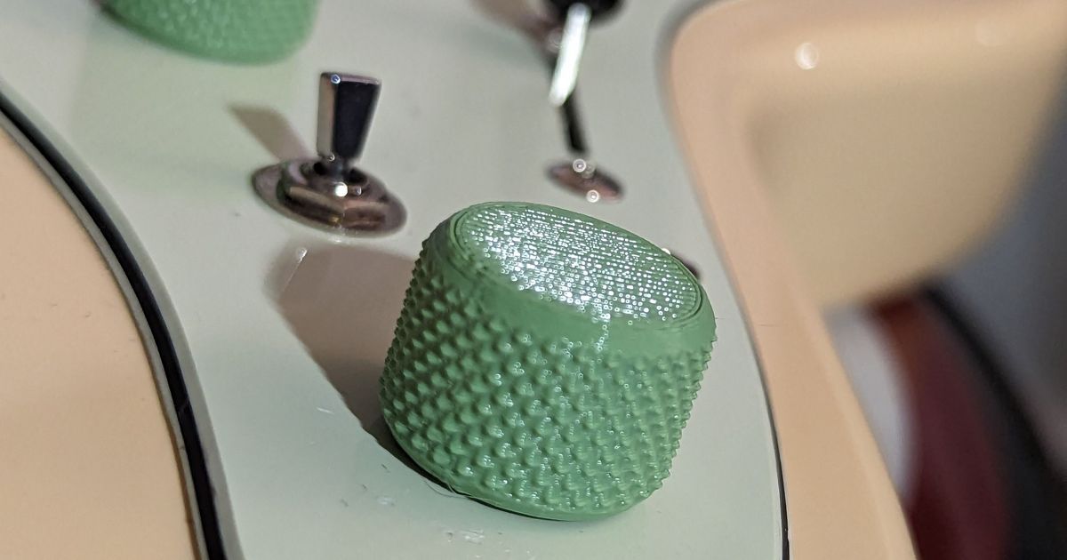 Guitar Knob 6mm Split Shaft Pot (Press Fit) Remix v1 by Andrew DLC