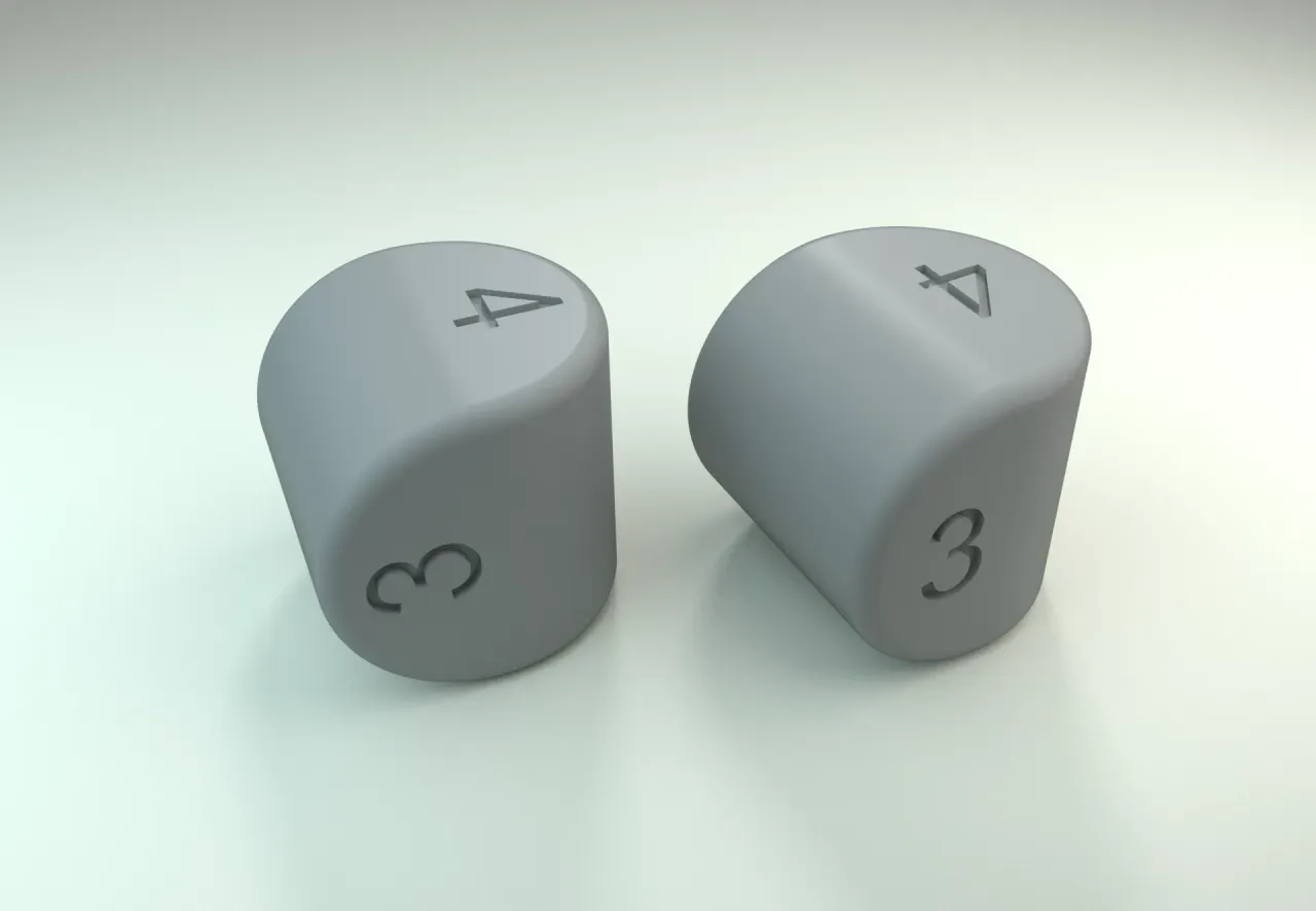 two-sided d4 dice by MSscribbles, Download free STL model